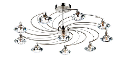 Dar Luther 10-Light Semi-Flush Ceiling Light
