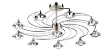 Luther 10-Light Flush Mount with Crystal Glass Shade