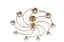 Luther 10-Light Flush Mount with Crystal Glass Shade