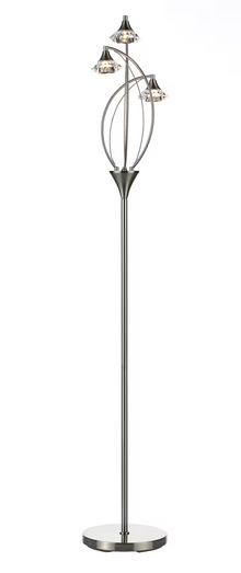 Luther 3-Light Floor Lamp with Crystal Glass