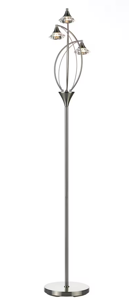 Luther 3-Light Floor Lamp with Crystal Glass