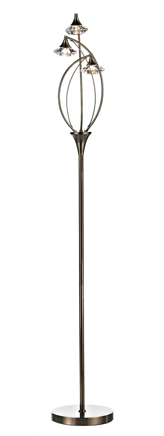 Luther 3-Light Floor Lamp with Crystal Glass