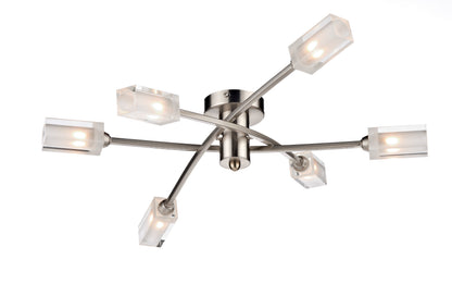 Dar Morgan 6-Light Semi Flush Ceiling Light