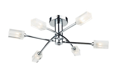 Dar Morgan 6-Light Semi Flush Ceiling Light