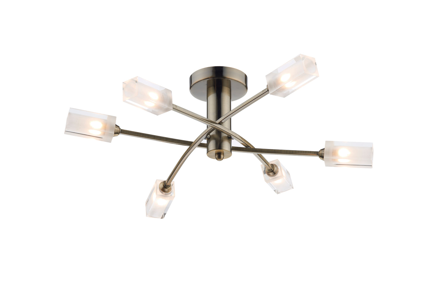 Dar Morgan 6-Light Semi Flush Ceiling Light