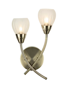 Villa 2-Light Wall Lamp with Etched Glass