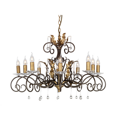Amarilli 10-Light Chandelier with Clear Glass Drops