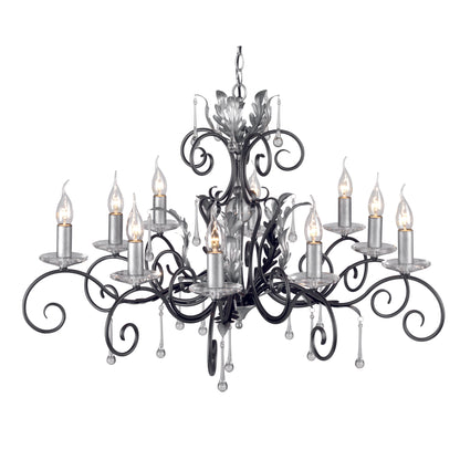 Amarilli 10-Light Chandelier with Clear Glass Drops
