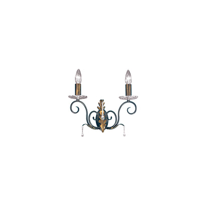 Amarilli 2-Light Wall Bracket with Clear Glass Drops