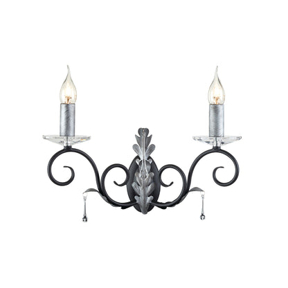 Amarilli 2-Light Wall Bracket with Clear Glass Drops