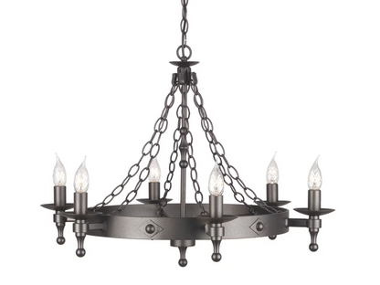 Warwick 6-Light Chandelier Graphite Black