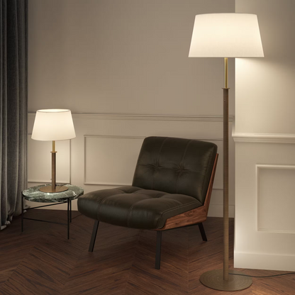 Club Table Lamp in Bronze/Natural Brass