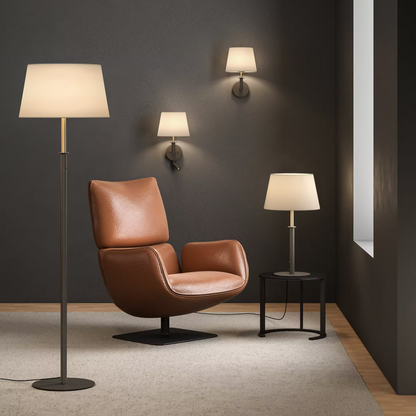 Club Table Lamp in Bronze/Natural Brass