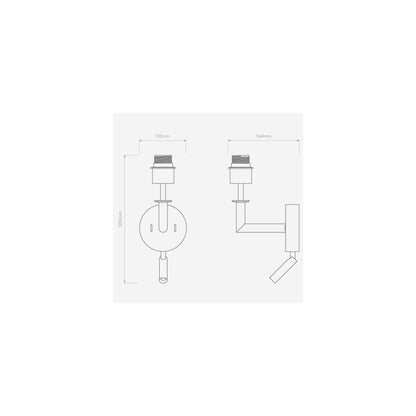 Club Reader Wall Light in Bronze and Natural Brass