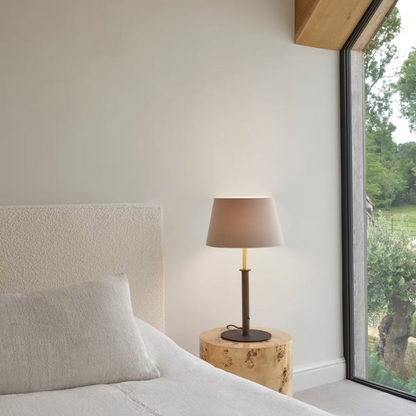 Club Table Lamp in Bronze/Natural Brass