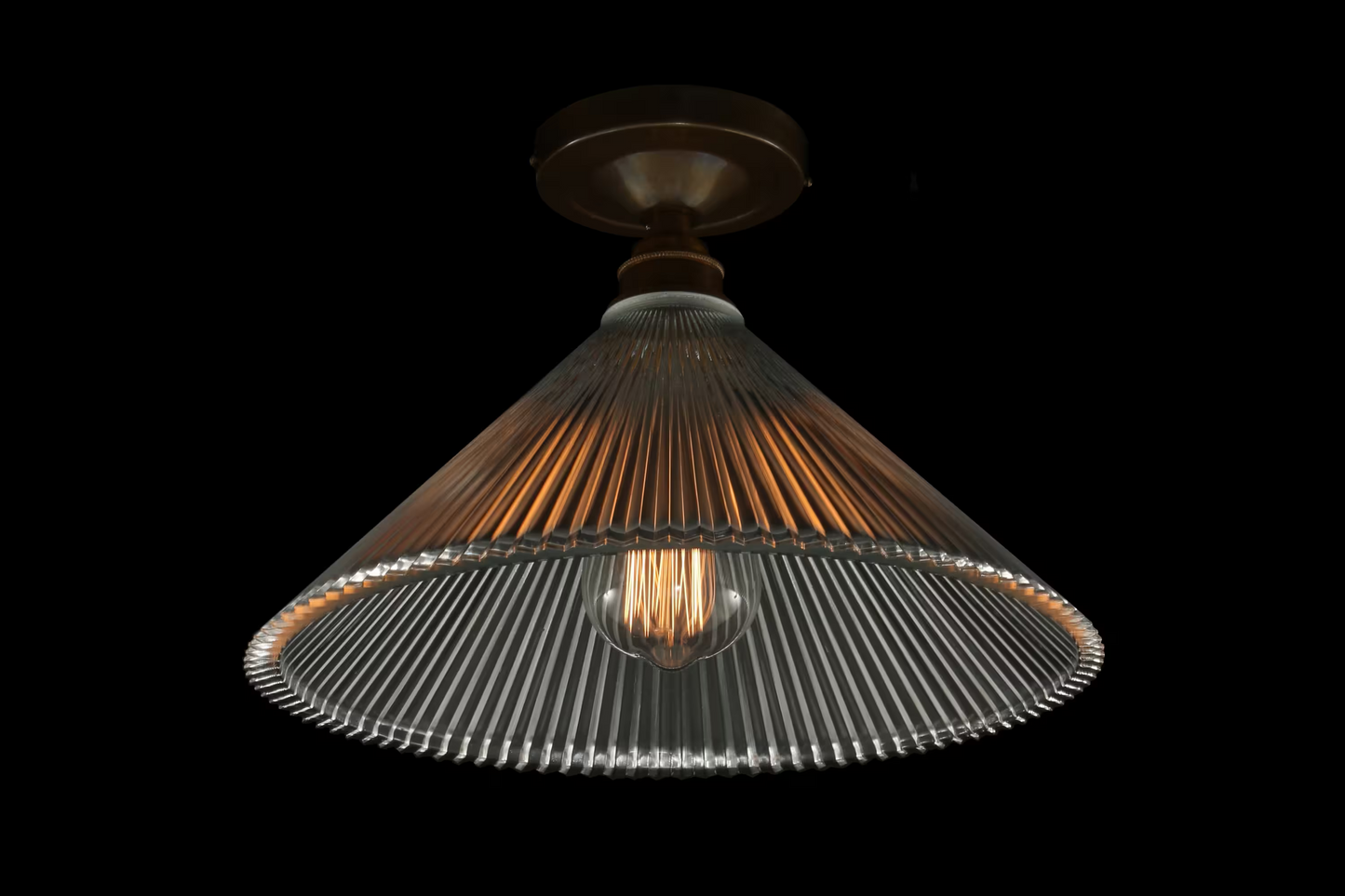 Hanoi Vintage Holophane Flush Ceiling Fitting