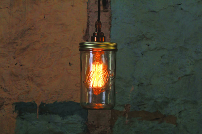 Jam Jar 140mm Clear Glass Pendant