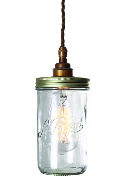 Jam Jar 140mm Clear Glass Pendant