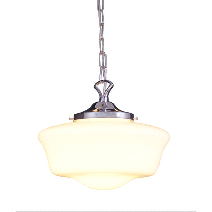 1920's 35cm Schoolhouse Opal Glass Pendant