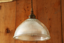 Boston Vintage Holophane Glass Pendant Light 20cm