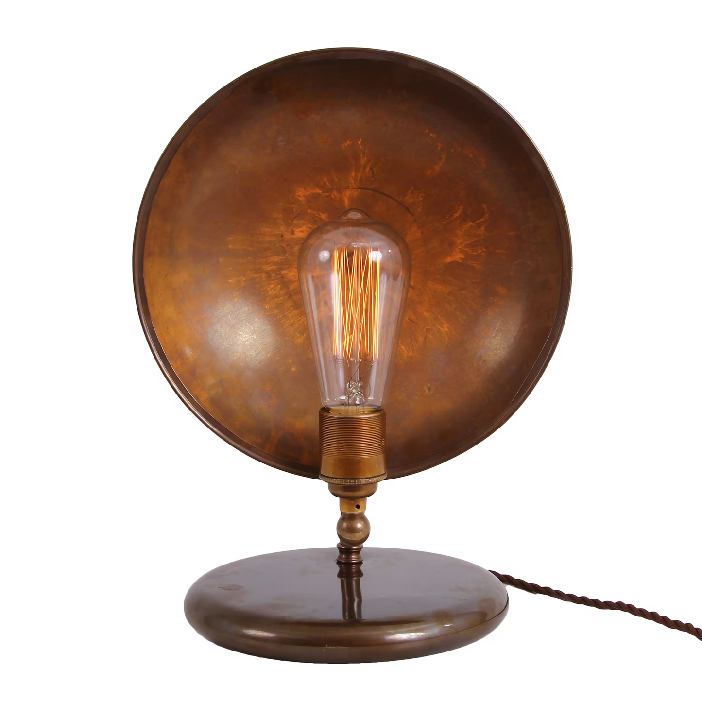 Chulainn Industrial Brass Dish Table Lamp