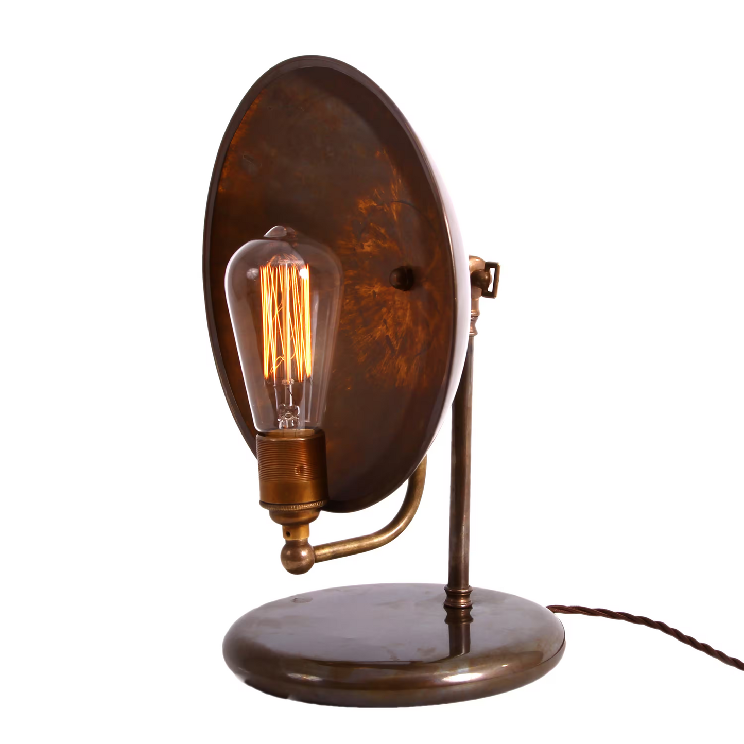 Chulainn Industrial Brass Dish Table Lamp