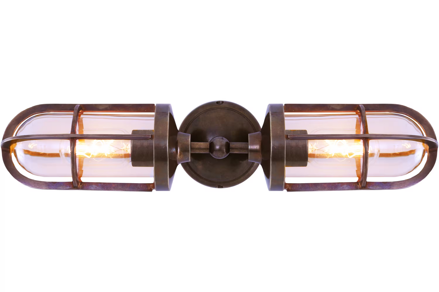 Clayton Double Well Glass Wall Light IP54