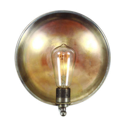 Chulainn 25cm Industrial Brass Dish Wall Light