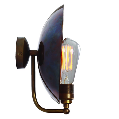 Chulainn 25cm Industrial Brass Dish Wall Light