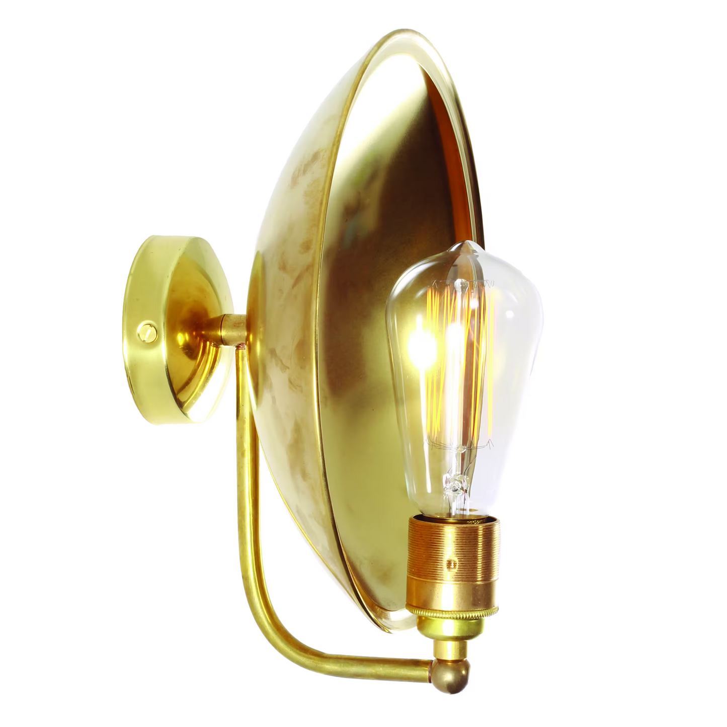 Chulainn 25cm Industrial Brass Dish Wall Light