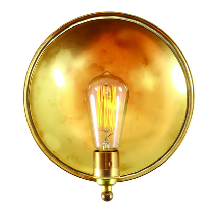 Chulainn 25cm Industrial Brass Dish Wall Light