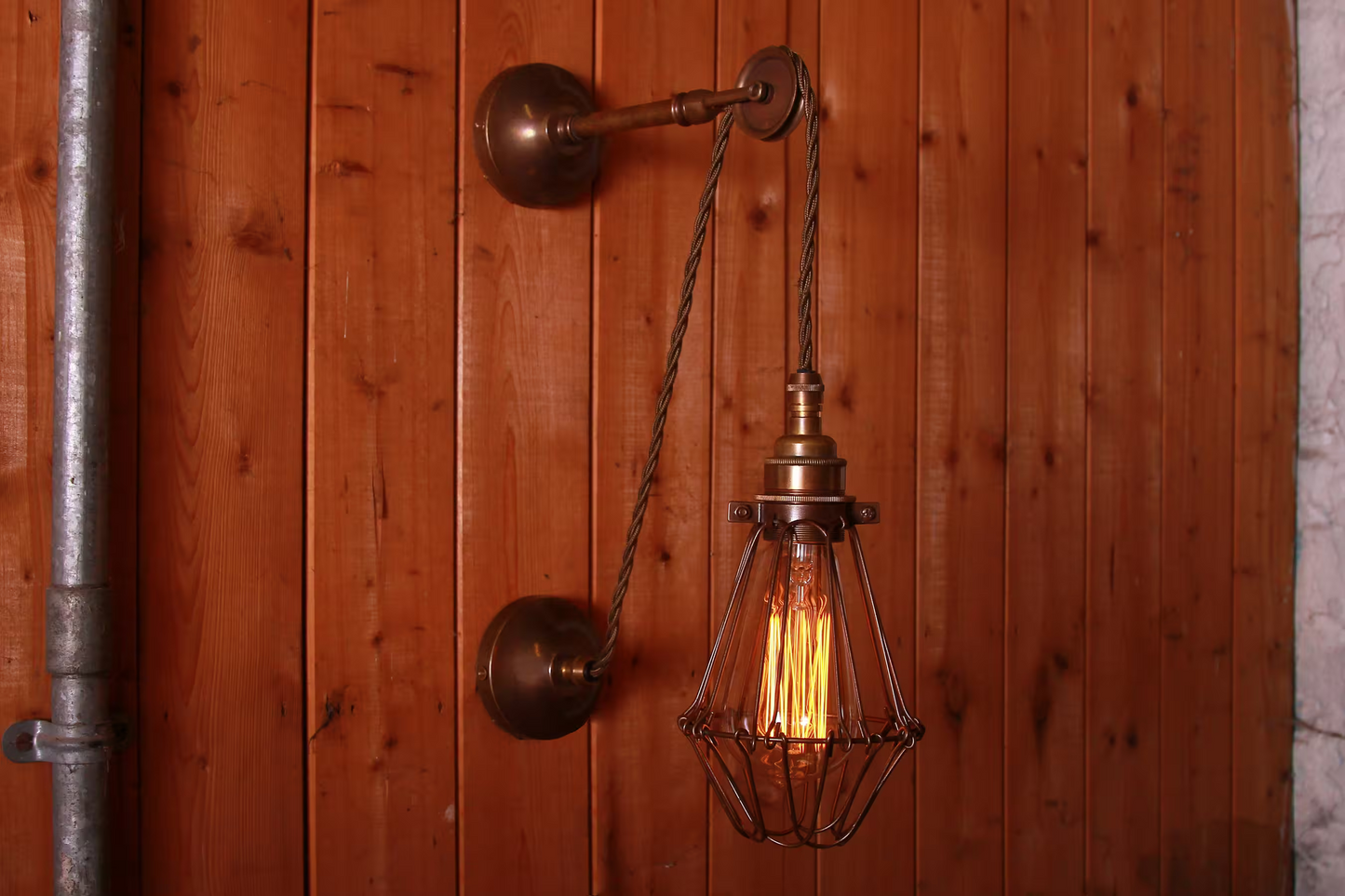 Apoch Vintage Pulley Cage Wall Light
