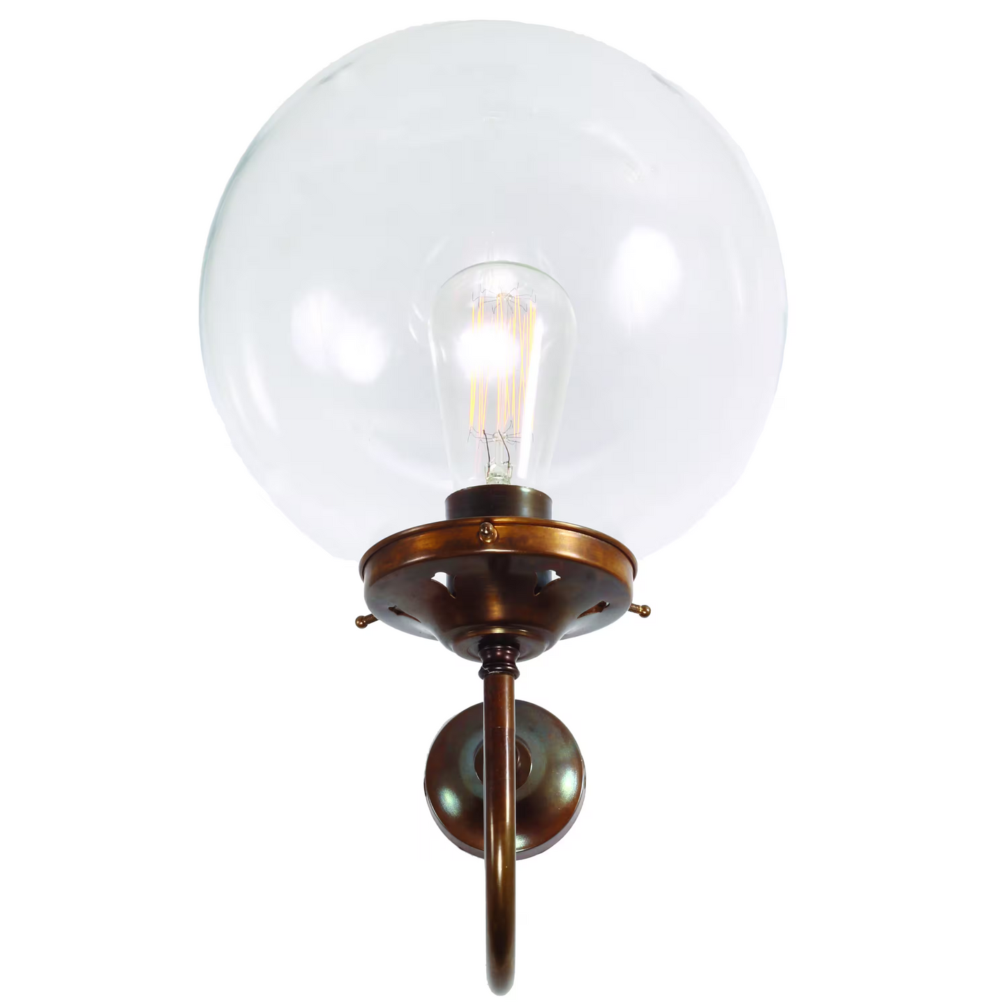 Riad Clear Globe Swan Neck Wall Light