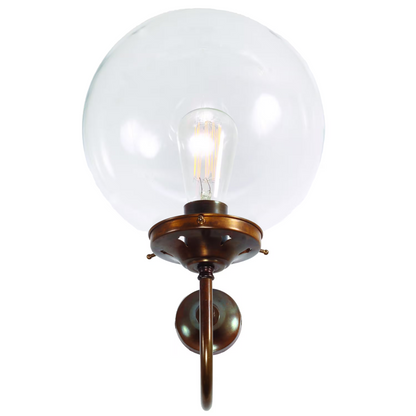 Riad Clear Globe Swan Neck Wall Light