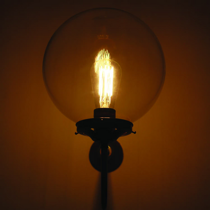 Riad Clear Globe Swan Neck Wall Light