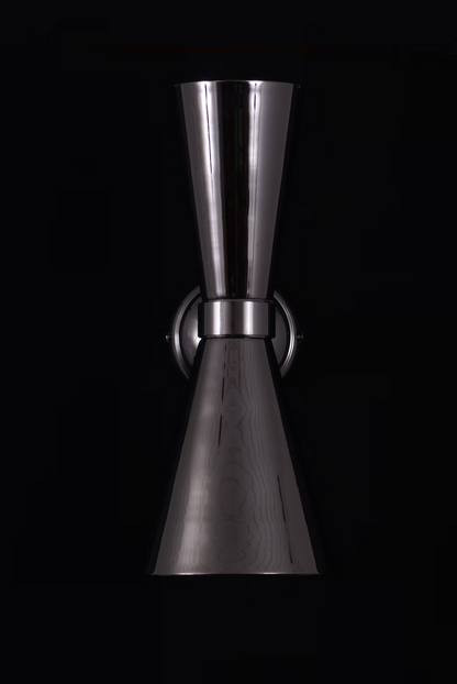 Amias Mid-Century Double Brass Cone Wall Light