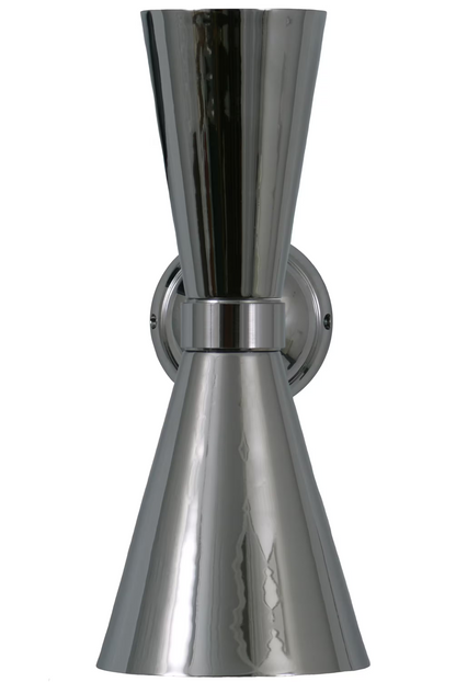 Amias Mid-Century Double Brass Cone Wall Light