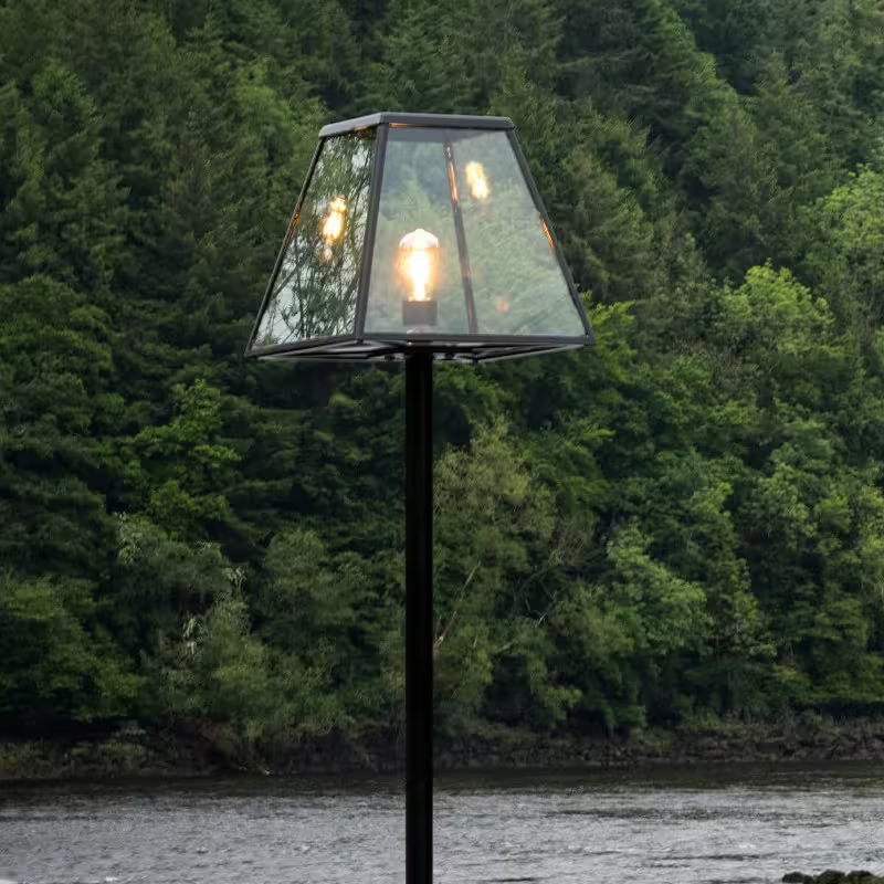 Contemporary Lamp Post In Galvanised Steel 2.7M