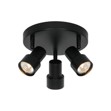 Boston 3-Rondel Ceiling Light in Black