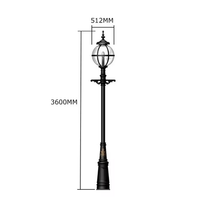 Victorian Globe Lamp Post In Cast Iron 3.6M