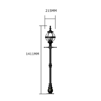 Victorian Globe Lamp Post In Cast Iron 1.4M