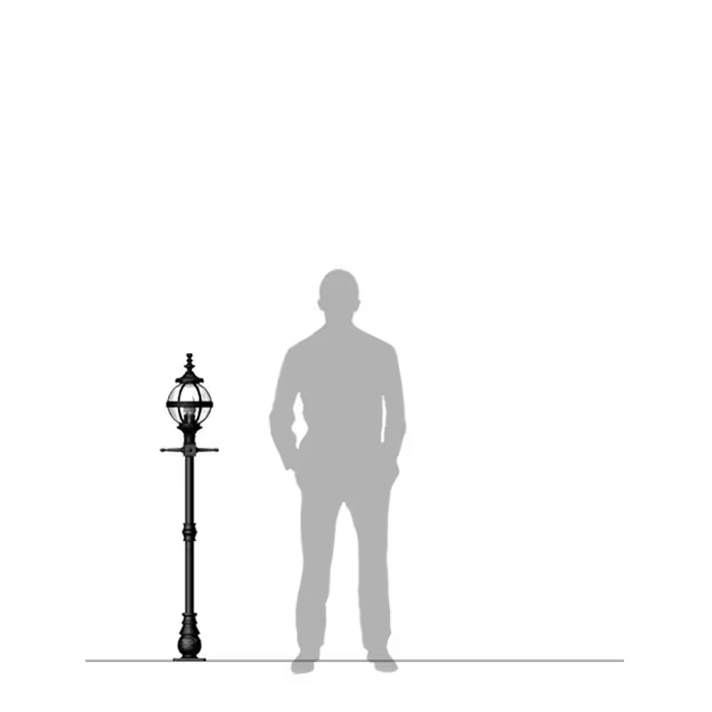 Victorian Globe Lamp Post In Cast Iron 1.4M
