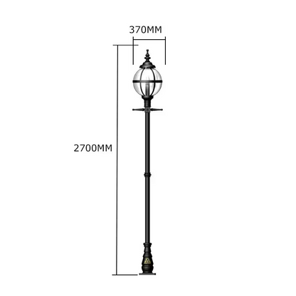 Victorian Globe Lamp Post In Cast Iron 2.7M
