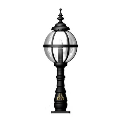 Victorian globe pedestal light in cast iron 1.1m