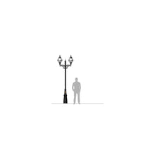 Victorian style globe lamp post double headed in cast iron 3.4m