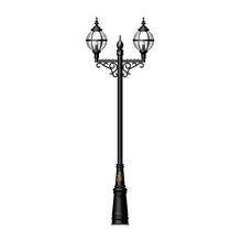 Victorian Style Globe Lamp Post Double Headed In Cast Iron 3.4M