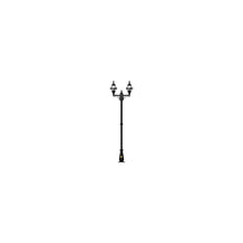 Victorian style globe lamp post double headed in cast iron 2.47m