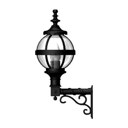 Victorian Globe Wall Light In Cast Iron With Decorative Arm 0.59M
