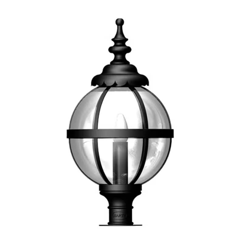 Victorian Globe Pier Light In Cast Iron For Narrow Pier Caps 0.71M