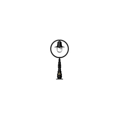 Classic railway style pedestal light in cast iron and steel 1.21m